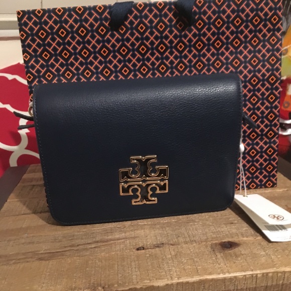 Tory Burch Handbags - Tory Burch Britten Combo Crossbody Navy